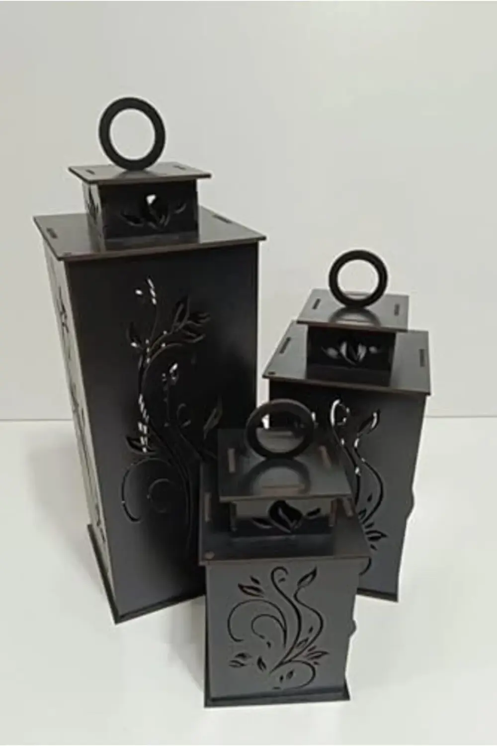 trendyvision Ahşap Dekoratif Mumluk Siyah 2 buyflicker 395519