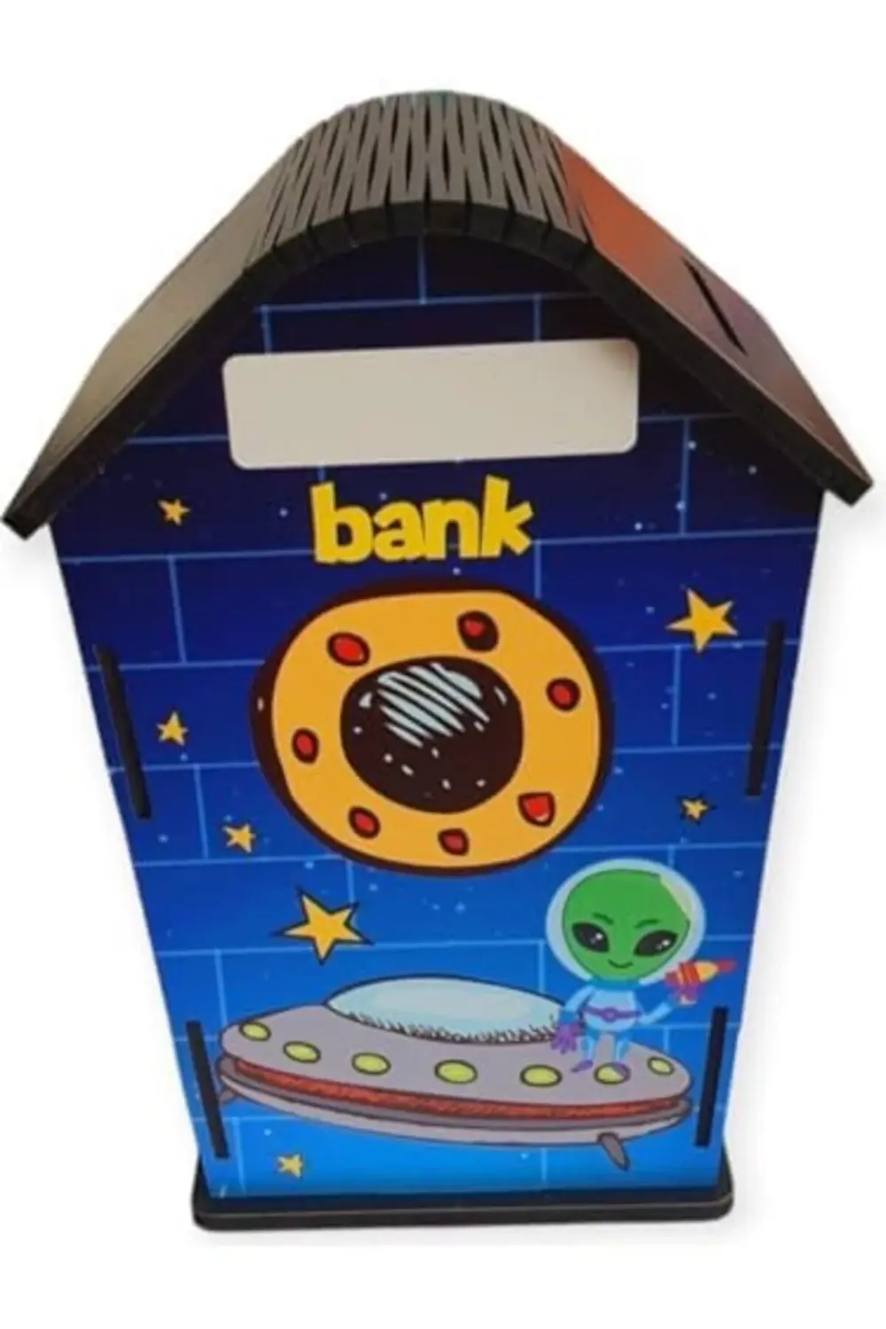 trendyvision Ahşap Ev Kumbara Uzay Temalı buyflicker 395519