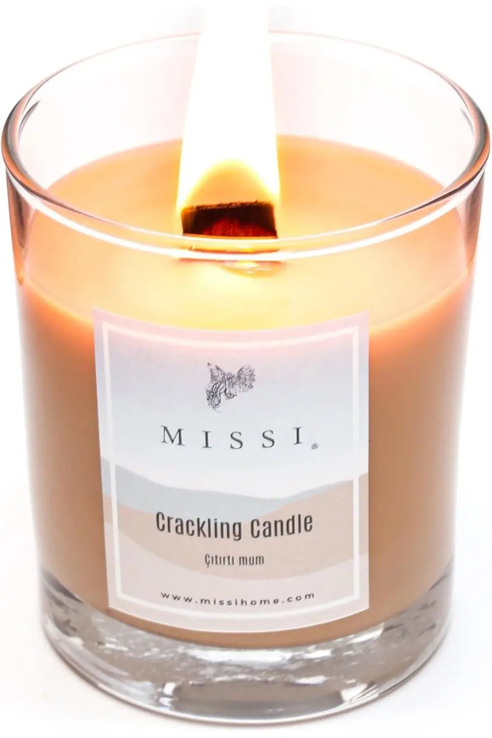 trendyvision Ahşap Fitilli Dark Kokulu Kahverengi Craklıng Vegan