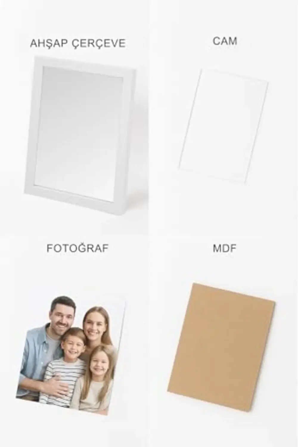 trendyvision Ahşap Resim Çerçevesi 4'lü Set Halinde 13 x 18 cm bo