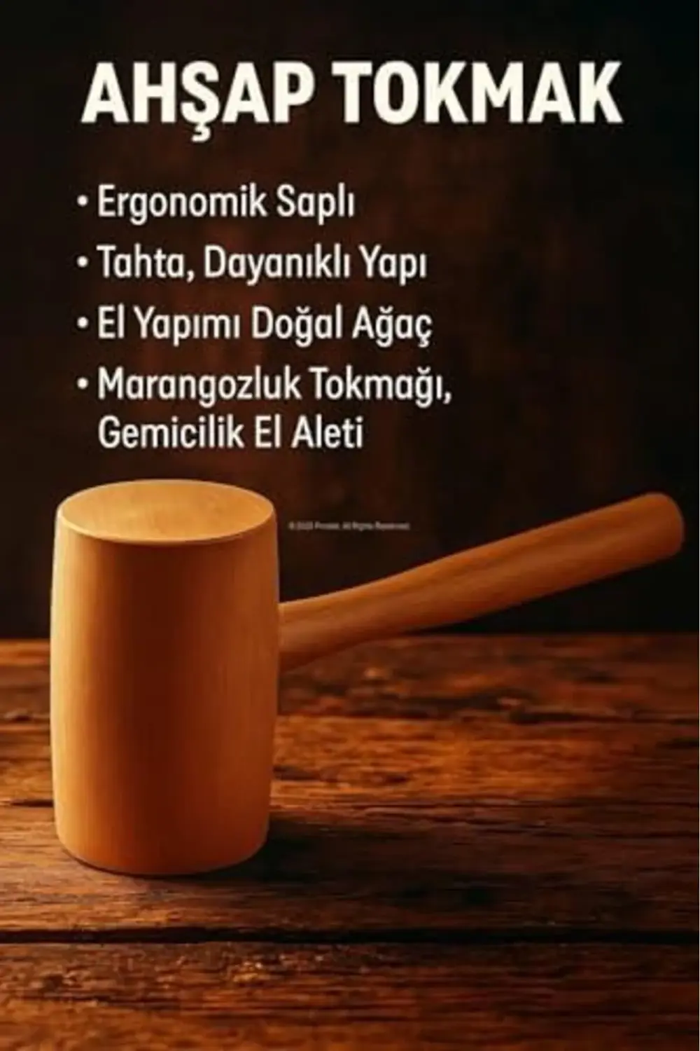 trendyvision Ahşap Tokmak, El Yapımı Doğal Ağaç, Marangozluk Tokm