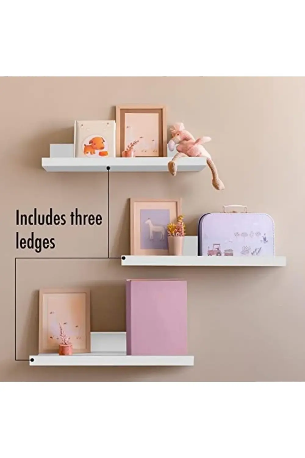 trendyvision Americanflat 35,6 cm asılı raf seti, 3'lü beyaz, kom