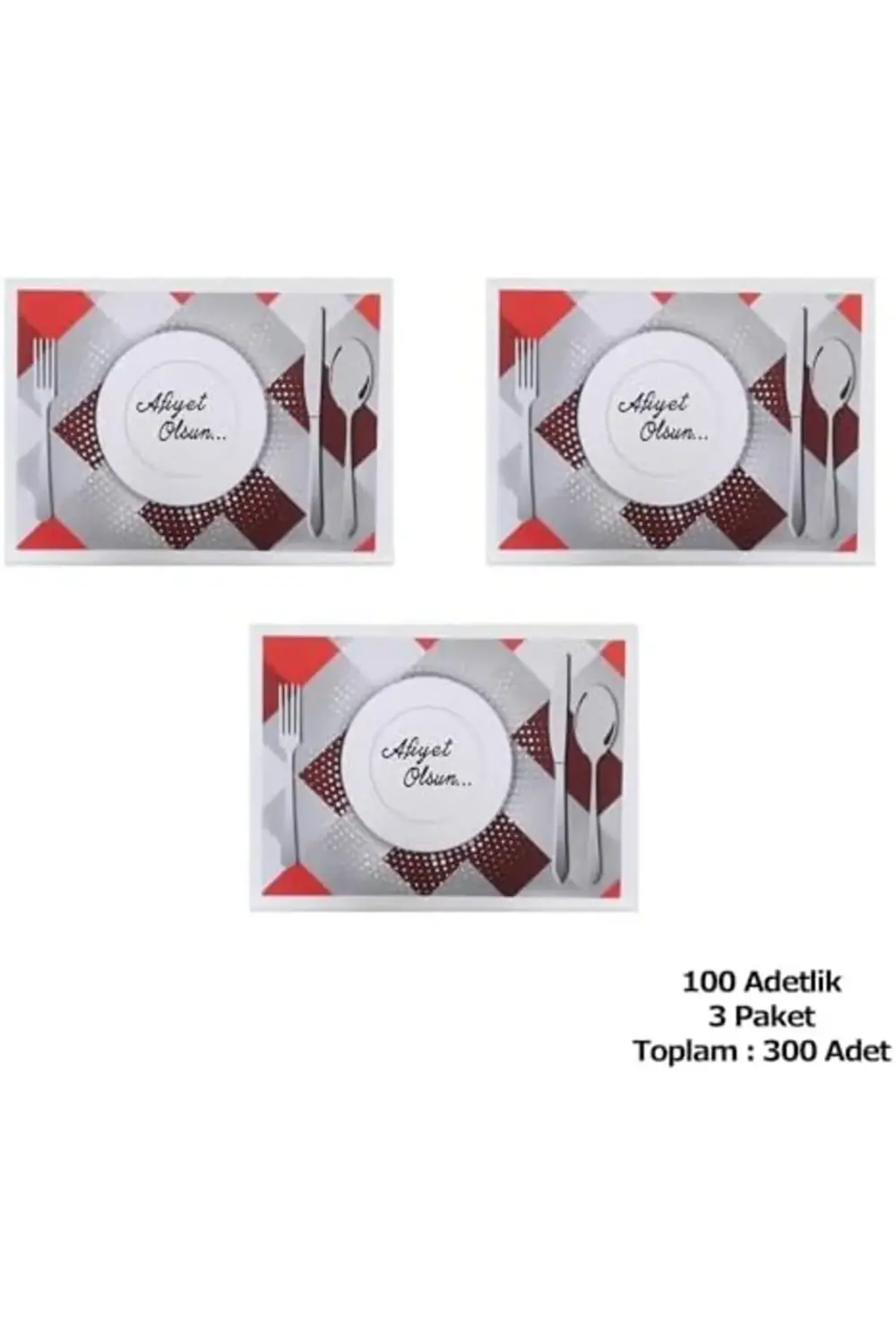 trendyvision Amerikan Servis Kağıdı Afiyet Olsun Baskılı Beyaz Ma