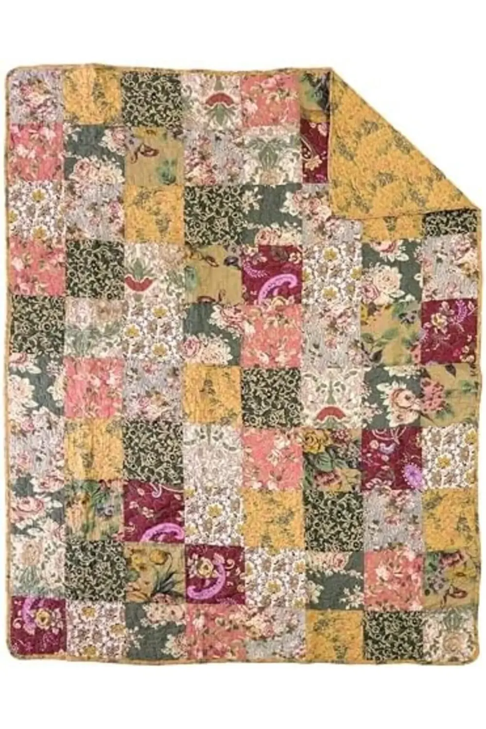 trendyvision Antik Şık Kapitone Yama İşi Örtüsü, 127 cm x 152 cm,