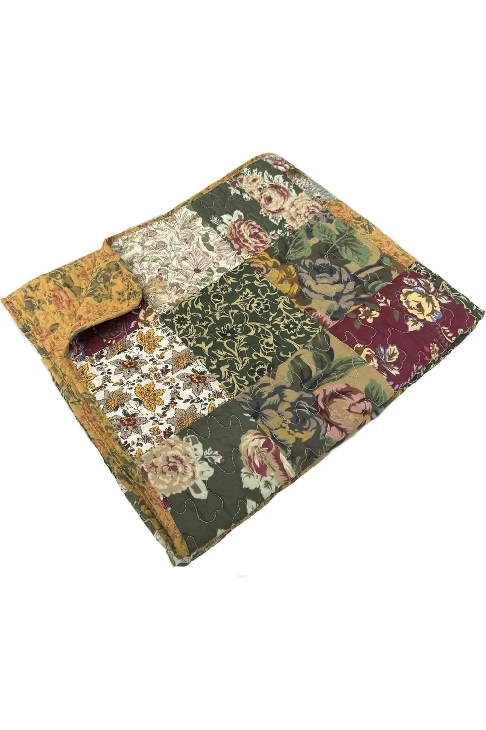 trendyvision Antik Şık Kapitone Yama İşi Örtüsü, 127 cm x 152 cm,