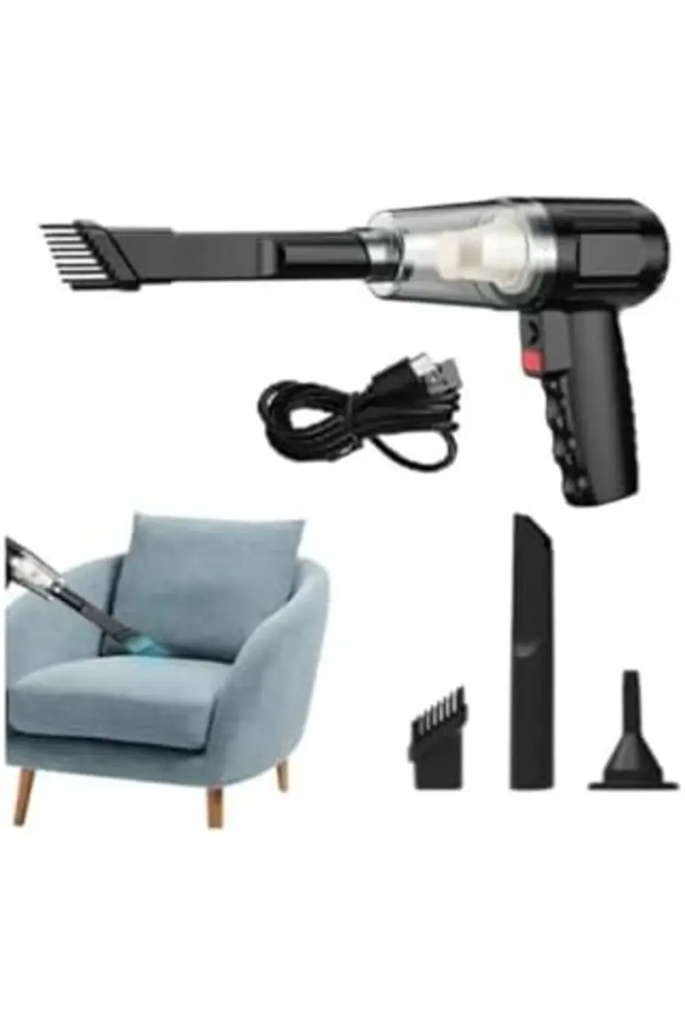 trendyvision Araç İçi Süpürge Usb Şarjlı Vakum özelliği üfleme öz