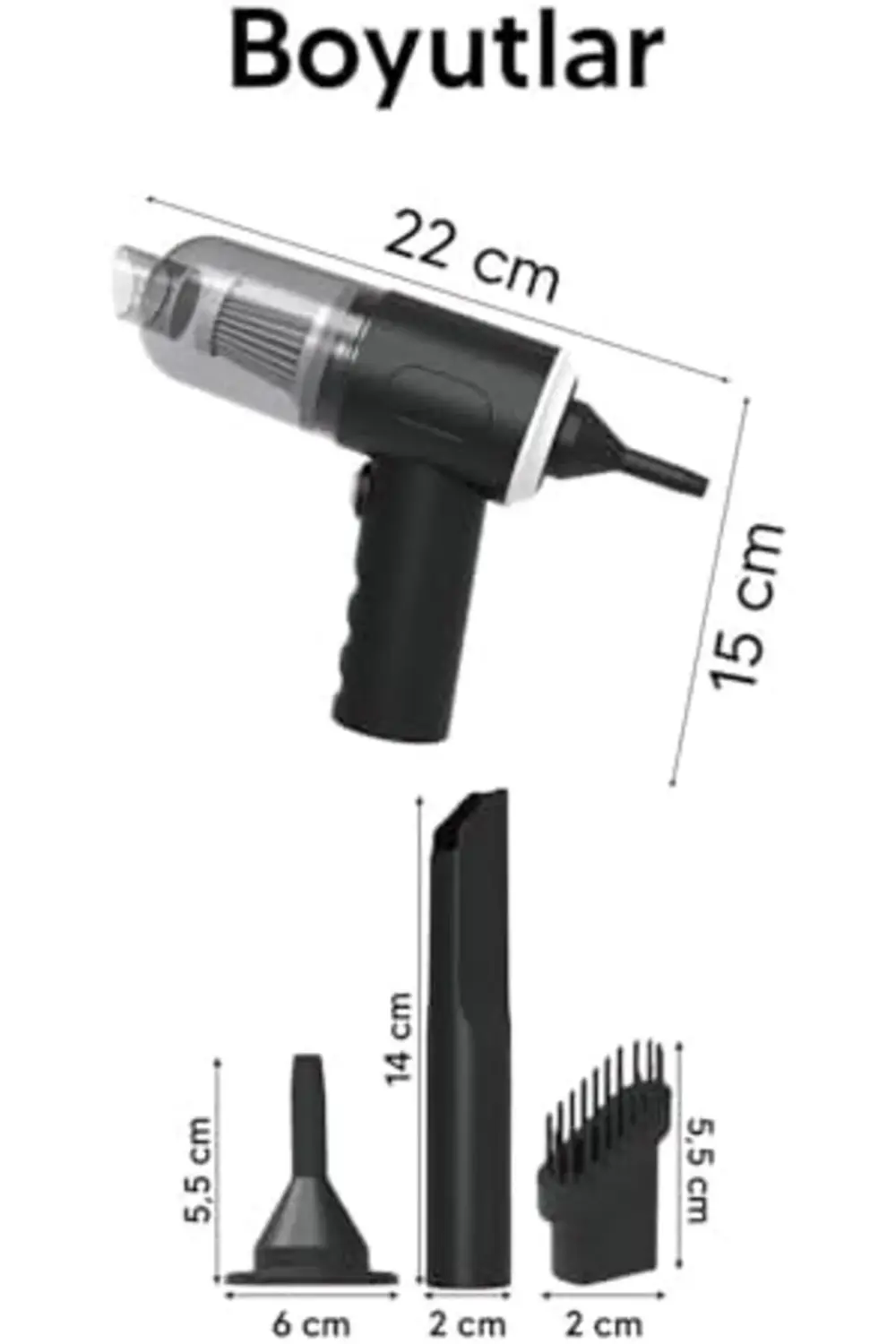 trendyvision Araç İçi Süpürge Usb Şarjlı Vakum özelliği üfleme öz