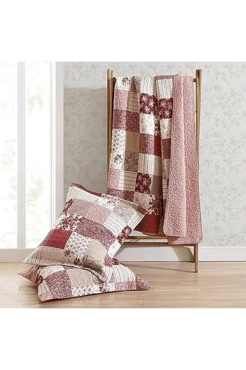 trendyvision Ashley - Kraliçe Yorgan Seti, Ters Çevrilebilir Pamu