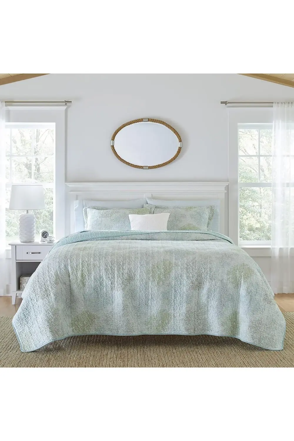 trendyvision Ashley Reversible Quilt Set,, Saltwater Blue buyflic