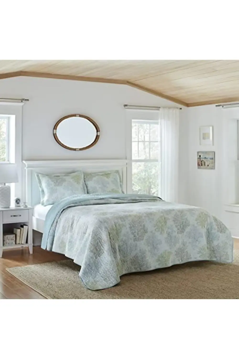 trendyvision Ashley Reversible Quilt Set,, Saltwater Blue buyflic