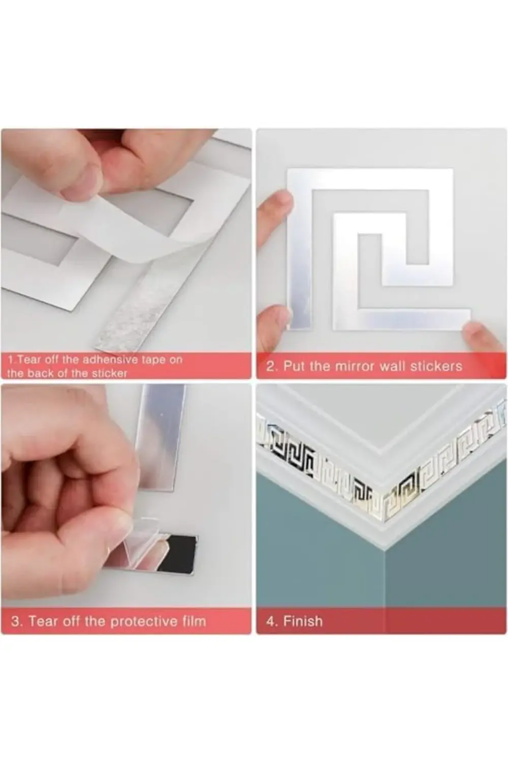 trendyvision Ayna Duvar Stickerı, 30 Parça Çıkarılabilir Kendinde