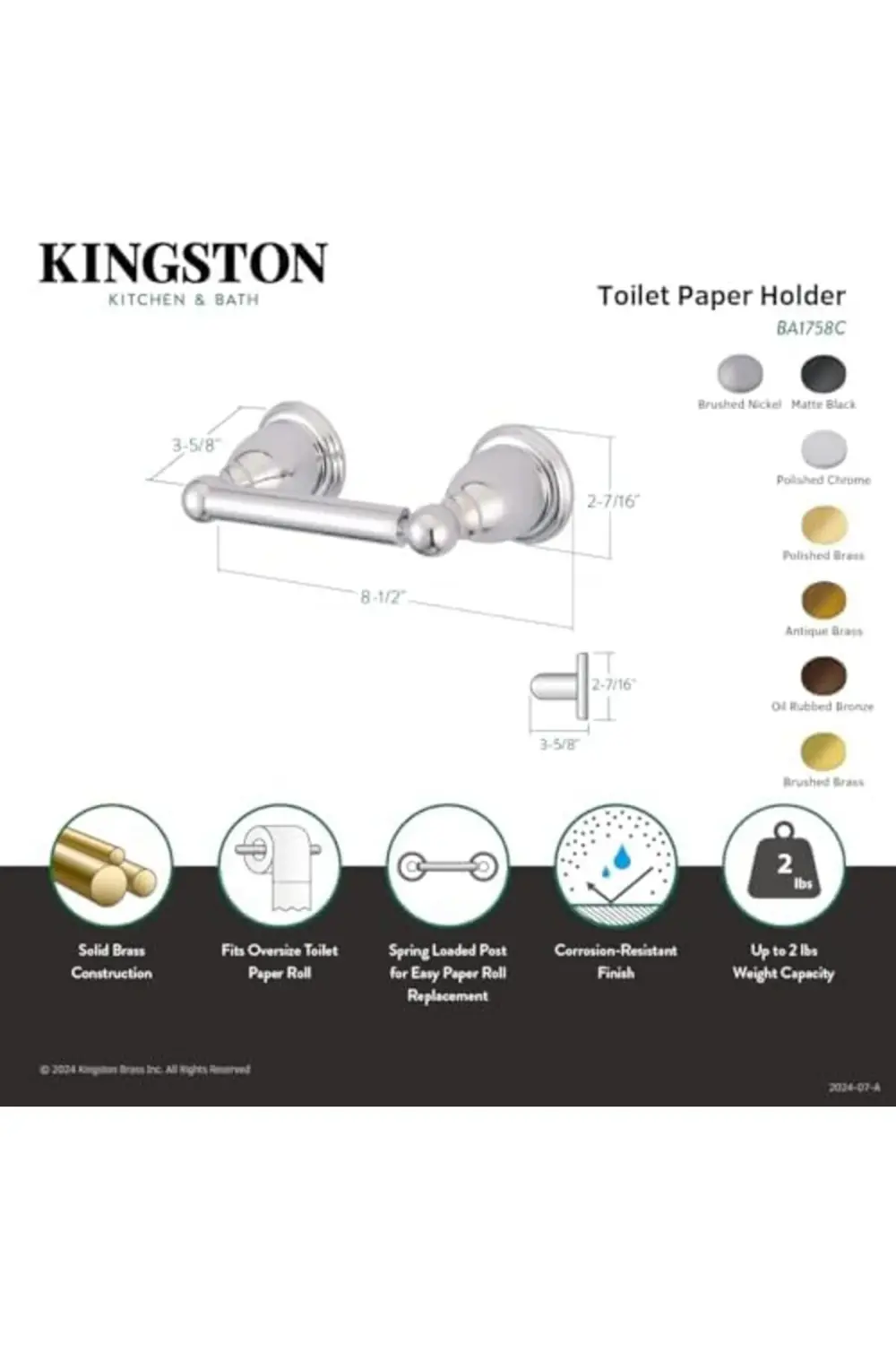 trendyvision BA1758BB Tuvalet Kağıdı Tutucu, Fırçalanmış Pirinç b