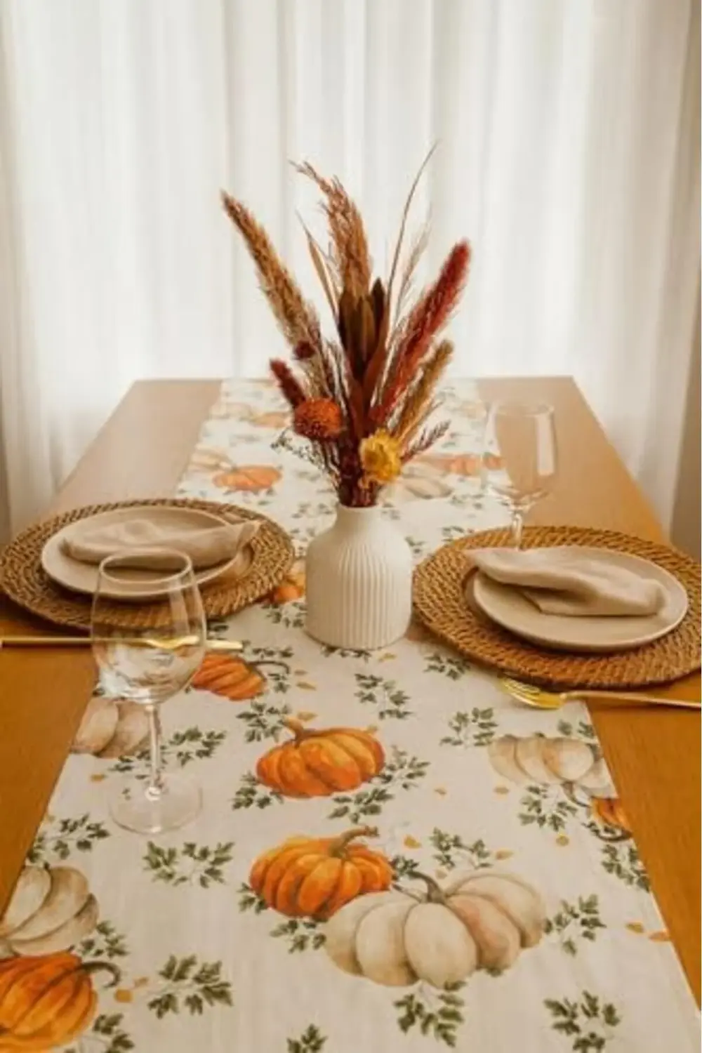 trendyvision Balkabaklı Runner Masa Örtüsü – Sonbahar Konseptli (