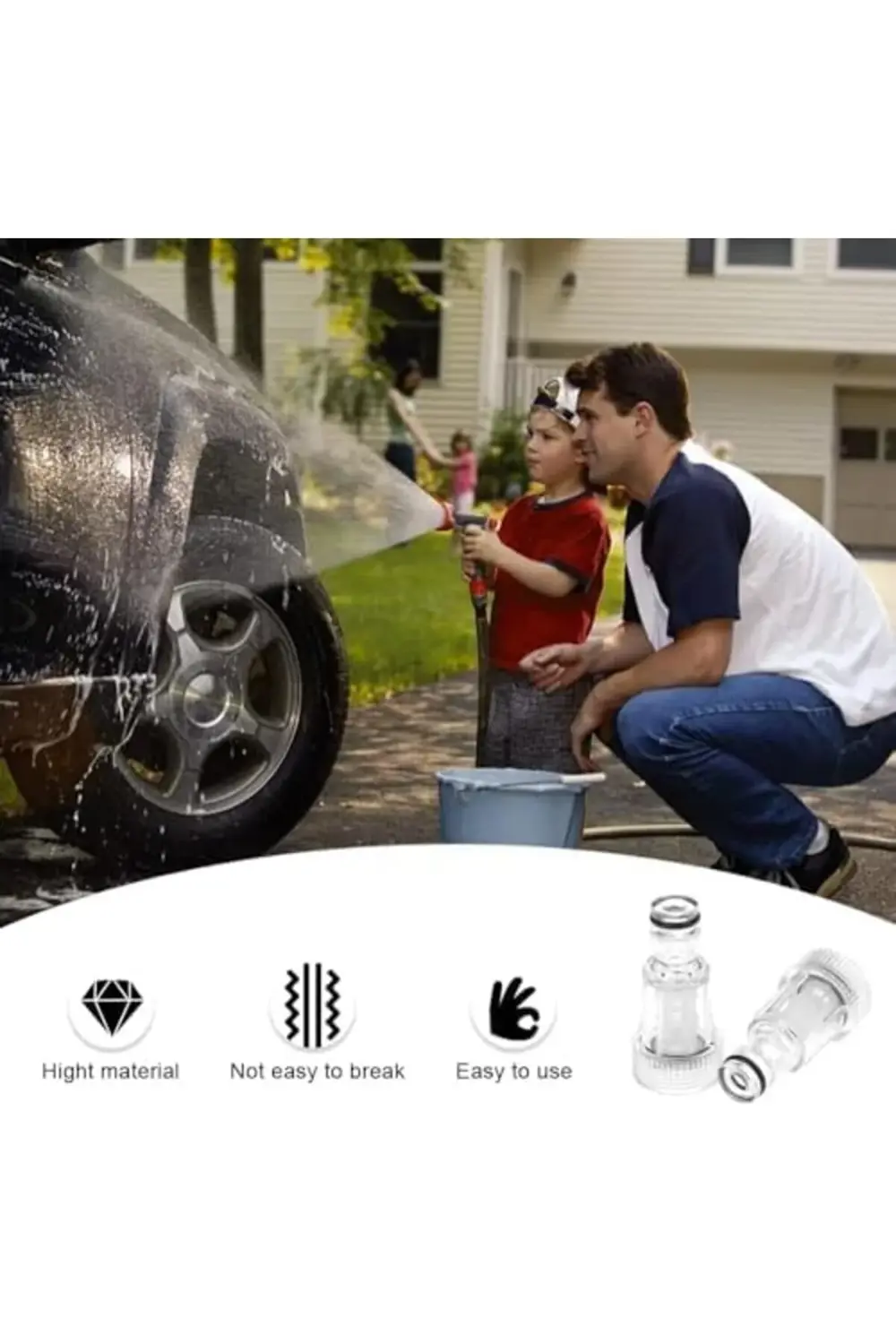 trendyvision Basınçlı Yıkayıcı Adaptörü, 3 Parça Bahçe Hortumu Ba