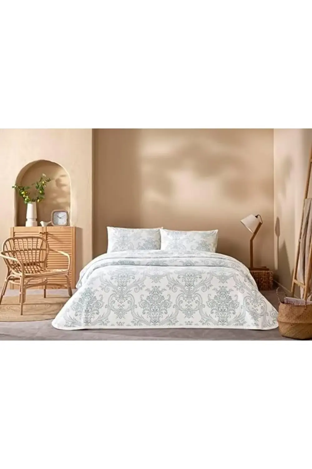 trendyvision Baskılı Bovary Standart Pamuk Nevresim Takımı, Mavi,