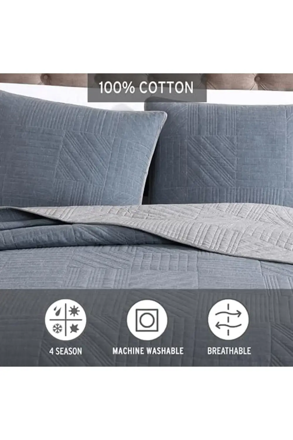 trendyvision Bauer Hidden Lake Quilt Set,, Blue buyflicker 395519