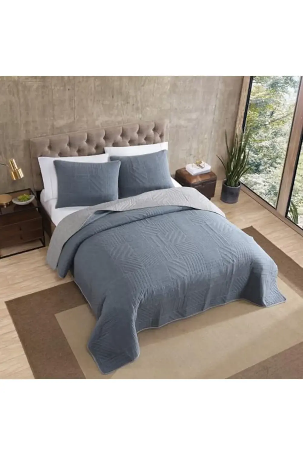 trendyvision Bauer Hidden Lake Quilt Set,, Blue buyflicker 395519