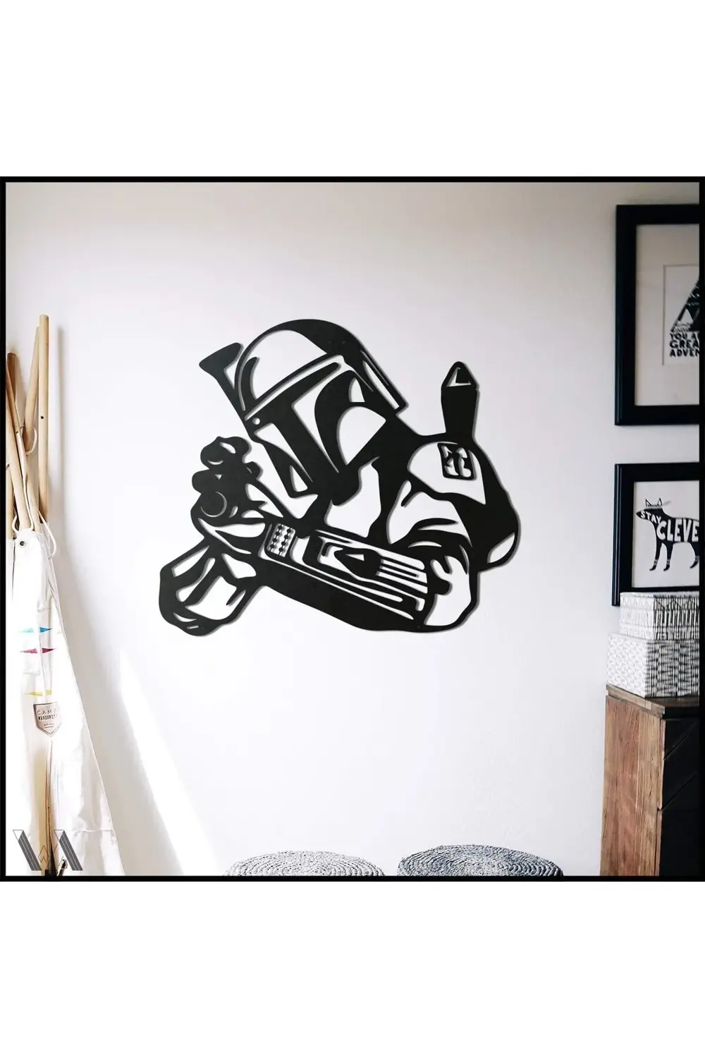 trendyvision BCDHOMEDECOR,Boba Fett Metal Duvar Dekoru (40 * 43)