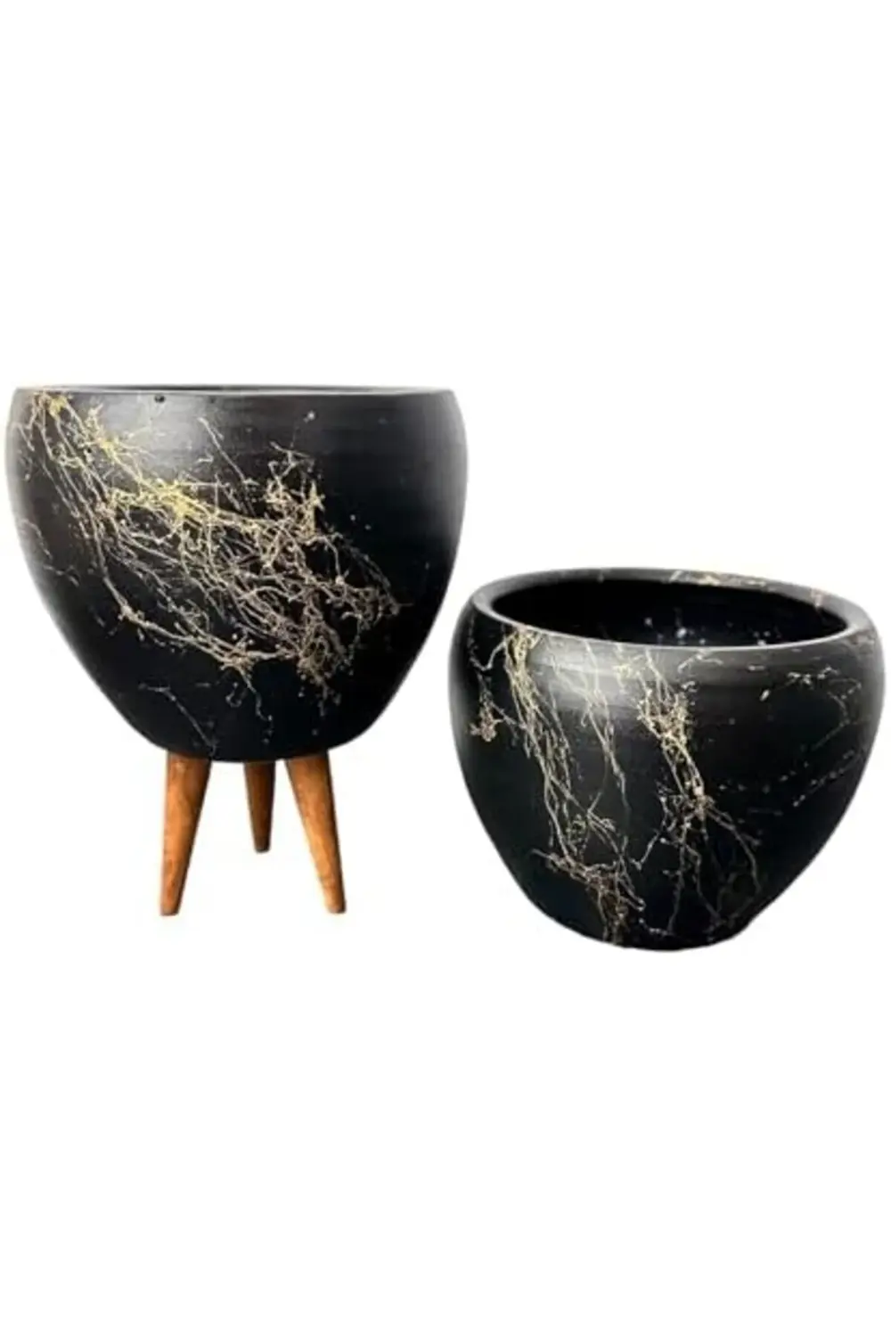 trendyvision Bitki Tasarımı Ev Dekorasyon Siyah Üzeri Mermer Efek