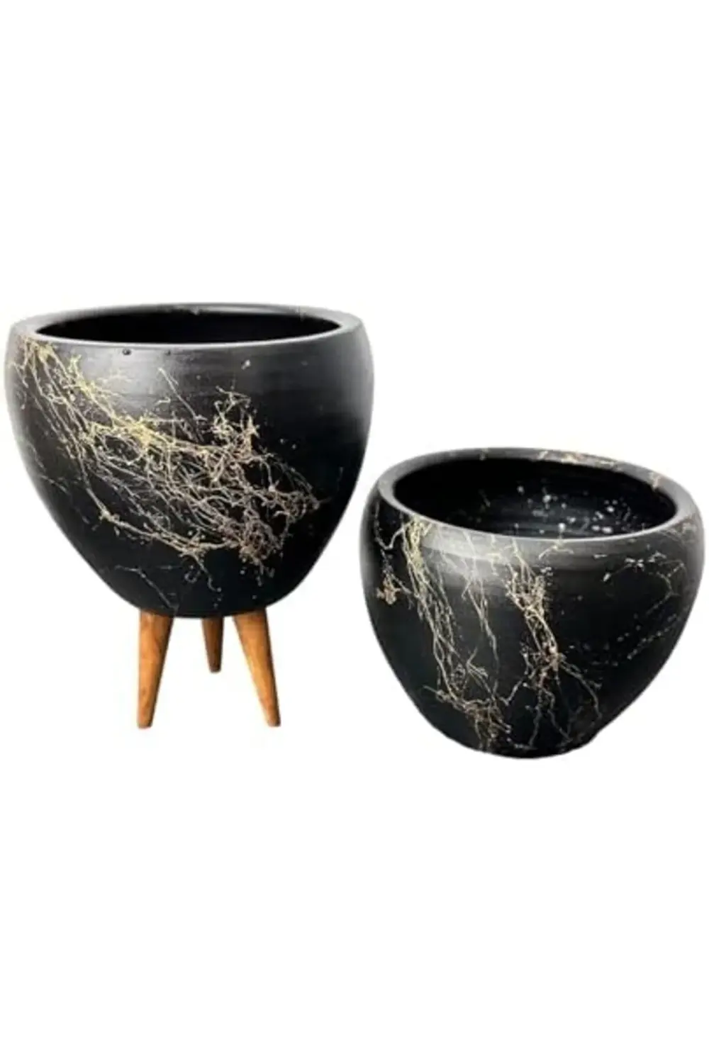 trendyvision Bitki Tasarımı Ev Dekorasyon Siyah Üzeri Mermer Efek
