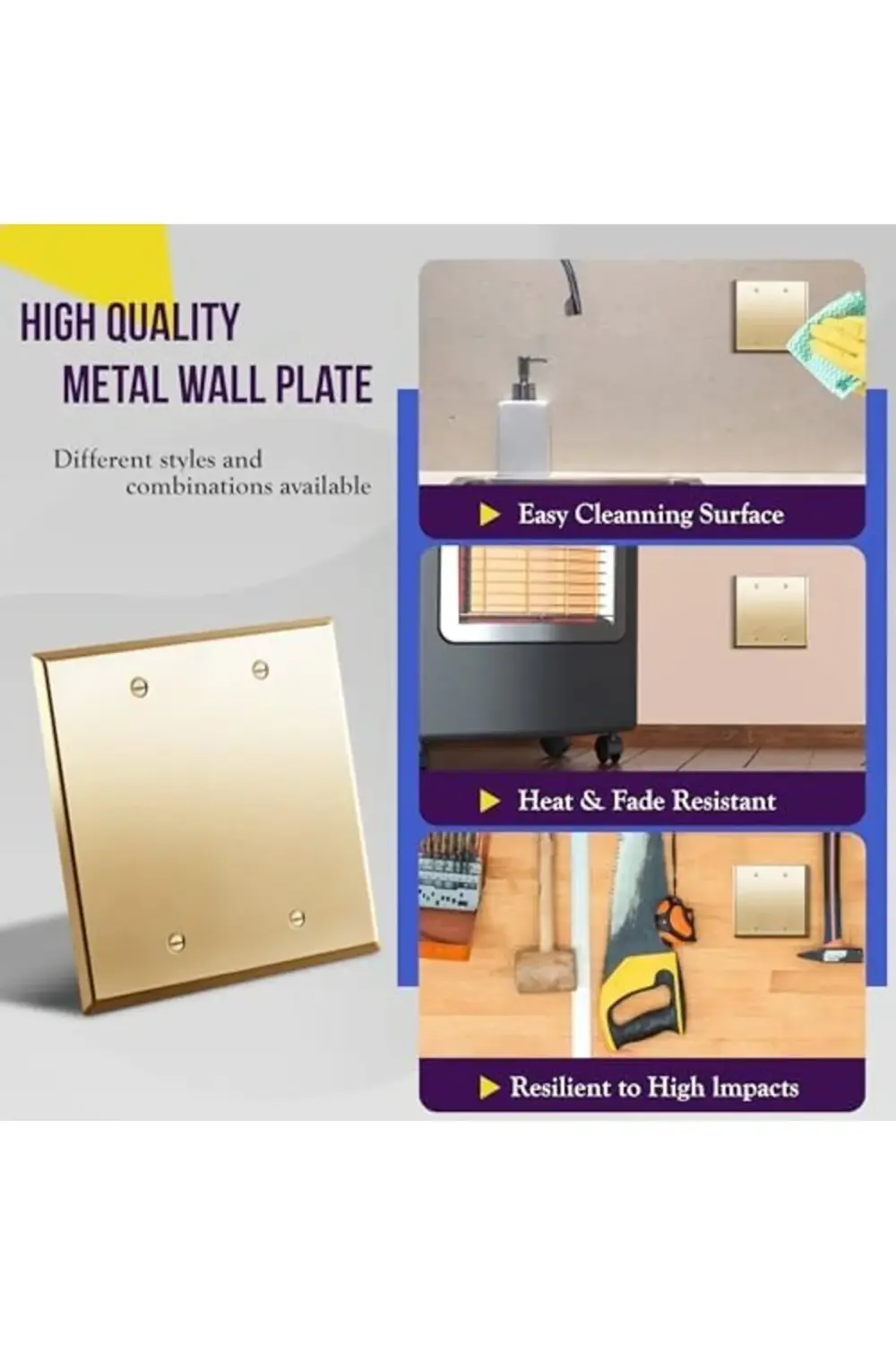 trendyvision Boş Cihaz Metal Duvar Plakası, Paslanmaz Çelik Koroz