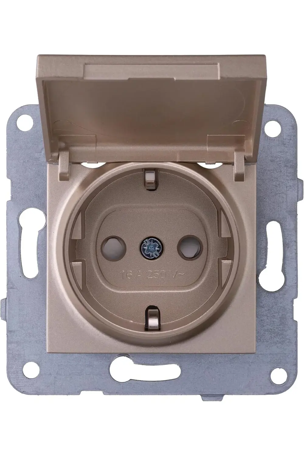 trendyvision Bronz Kapaklı Topraklı Priz Vakumlu Paket Çarpma Kar