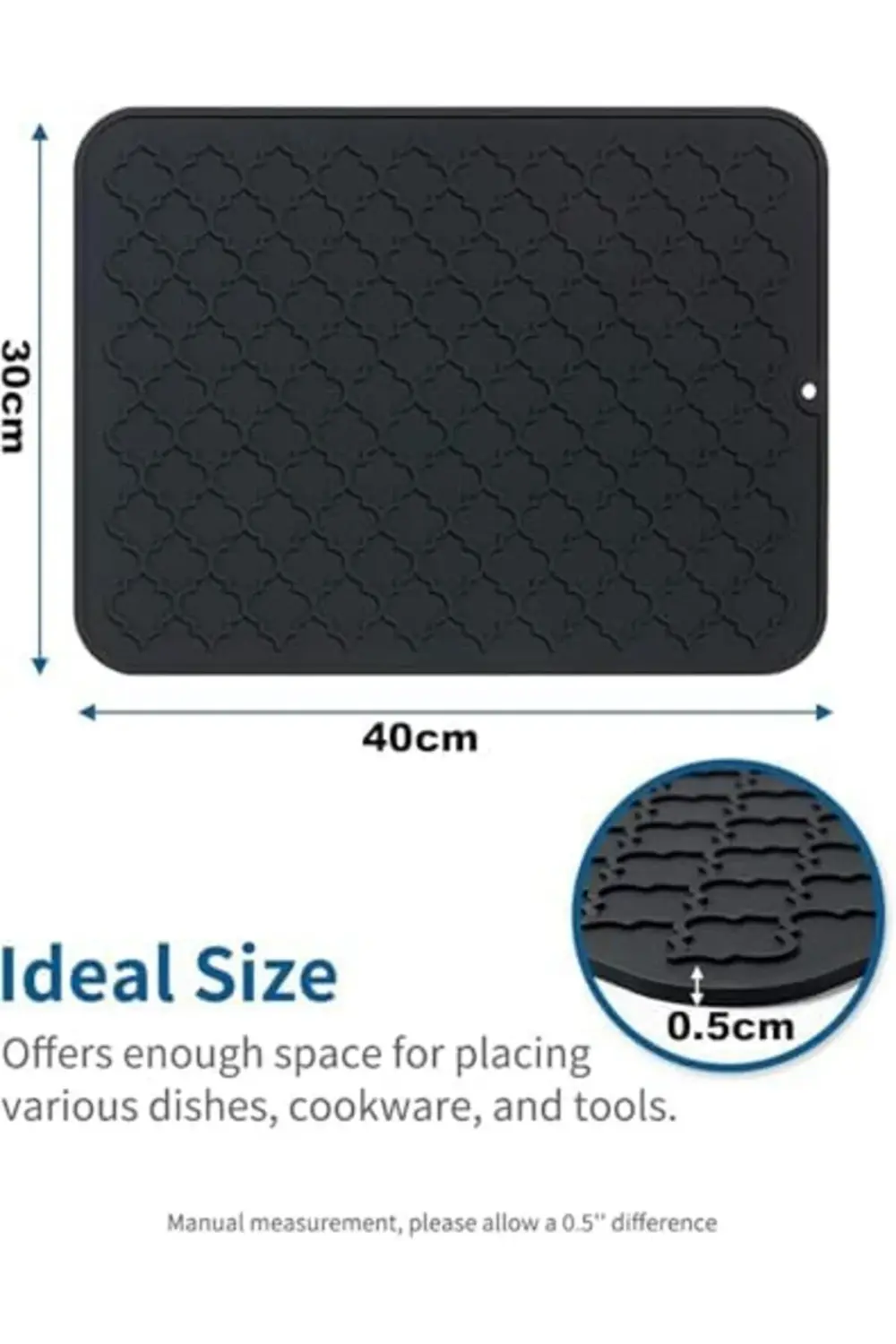 trendyvision Bulaşık yıkama matı, 40x30 cm silikon mutfak paspası