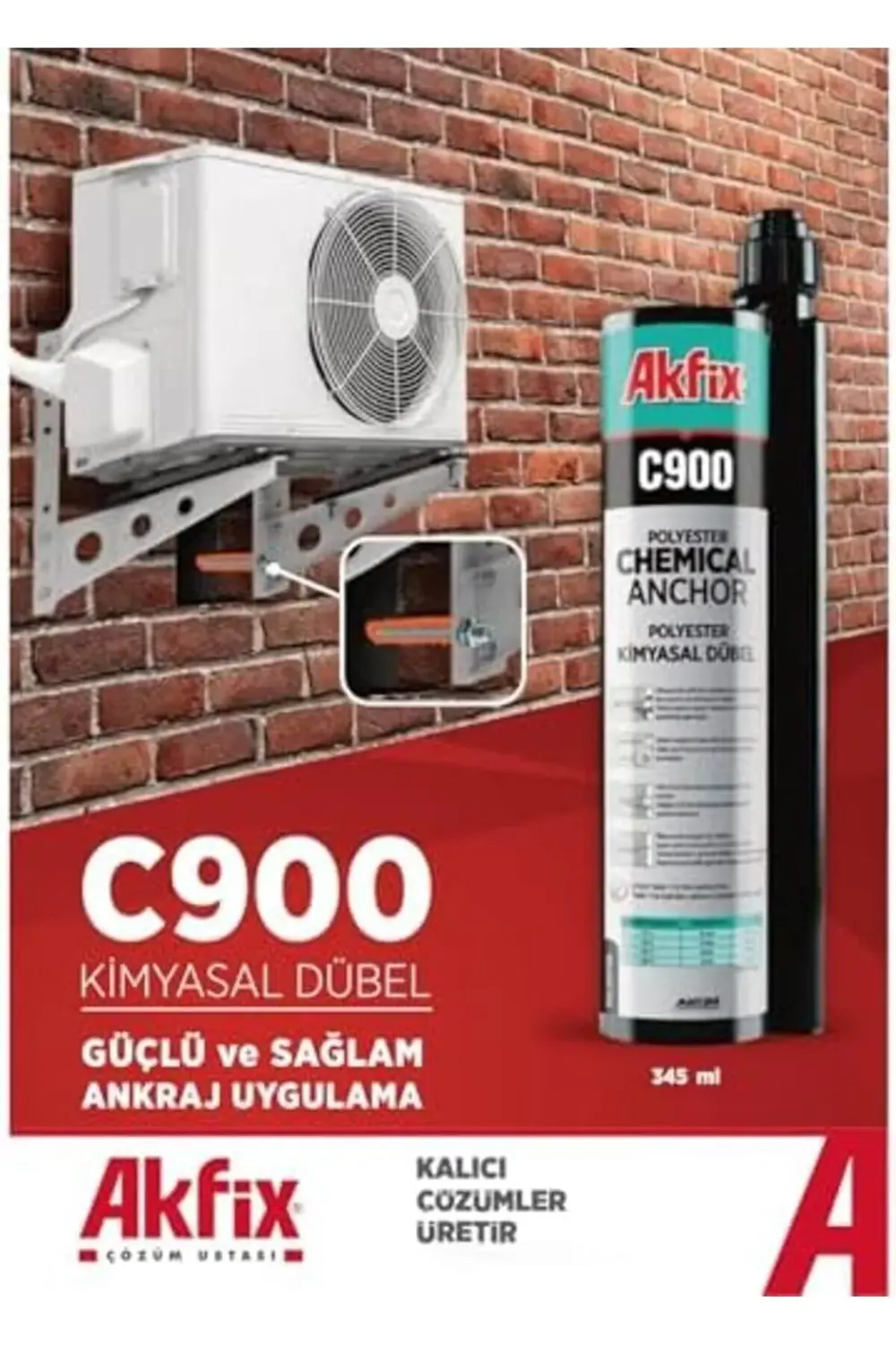 trendyvision C900 Poliester Kimyasal Dübel, 345ml, ve Taş Yüzeyle