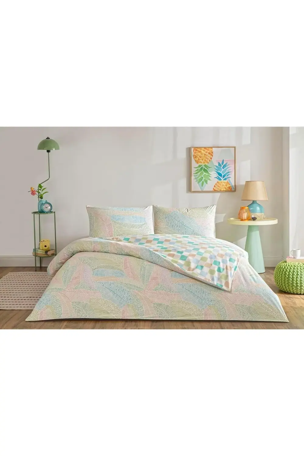 trendyvision Cardie Standart Nevresim Takımı, Turkuaz, Çift Kişil