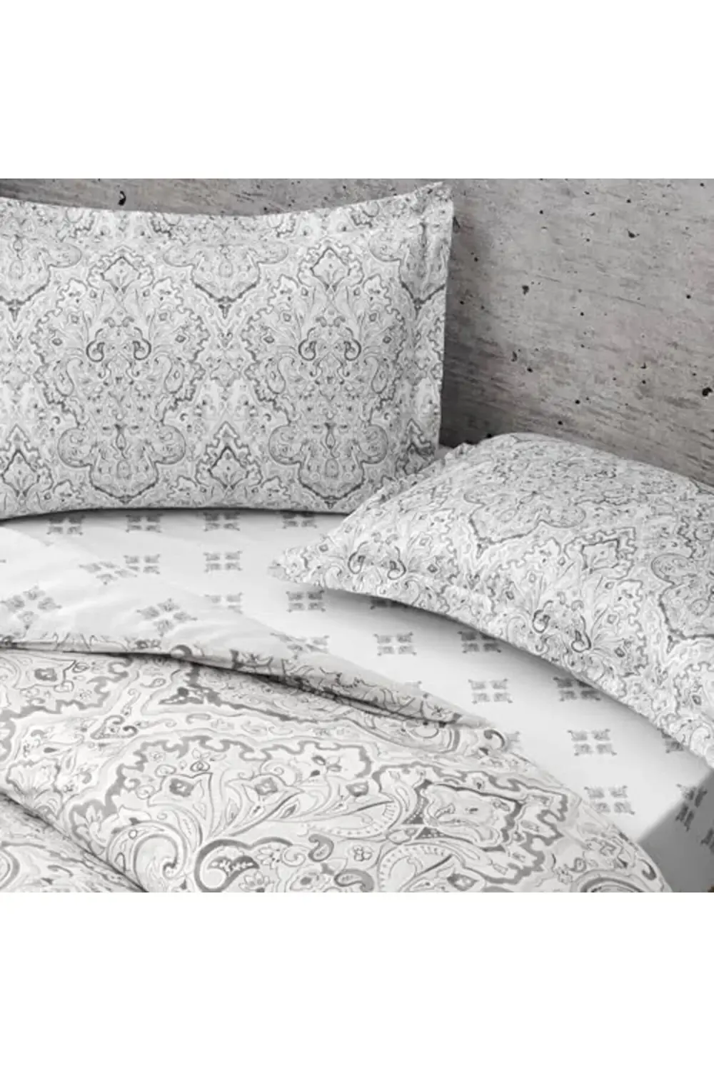 trendyvision Cassandra Standart Pamuk Nevresim Takımı, Gri, Çift