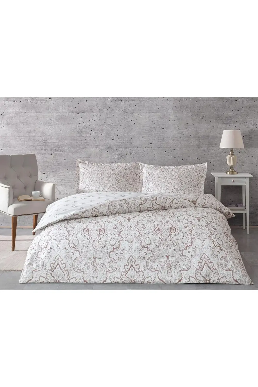 trendyvision Cassandra Standart Pamuk Nevresim Takımı, Mürdüm, Çi