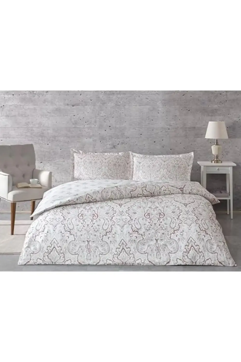 trendyvision Cassandra Standart Pamuk Nevresim Takımı, Mürdüm, Çi