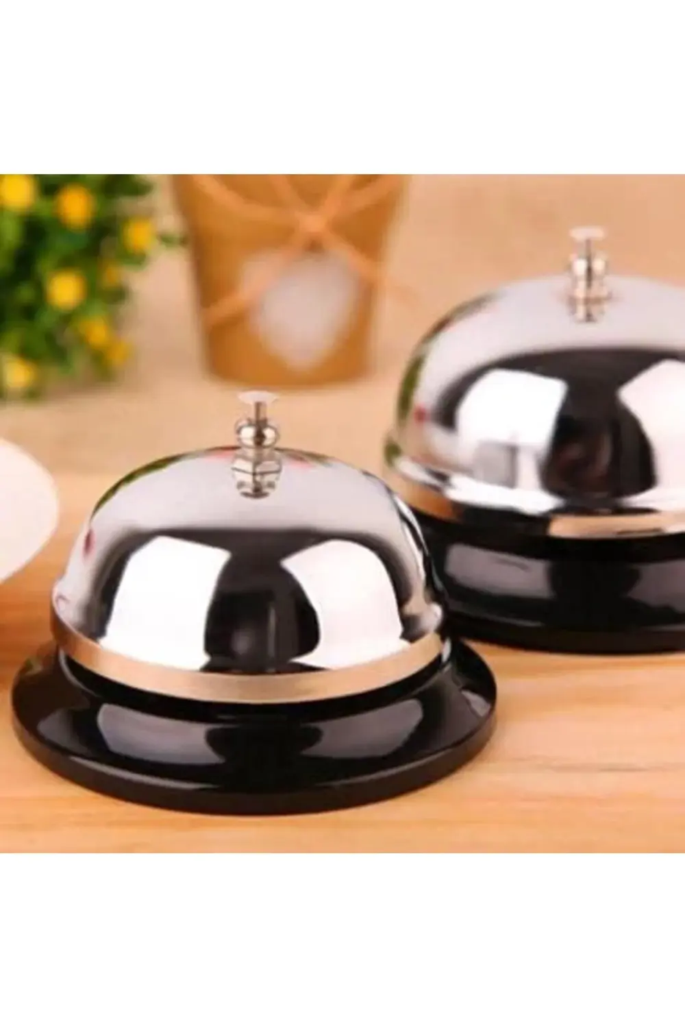 trendyvision Çelik Gümüş Renk Büyük Boy Resepsiyon Otel Zili Masa