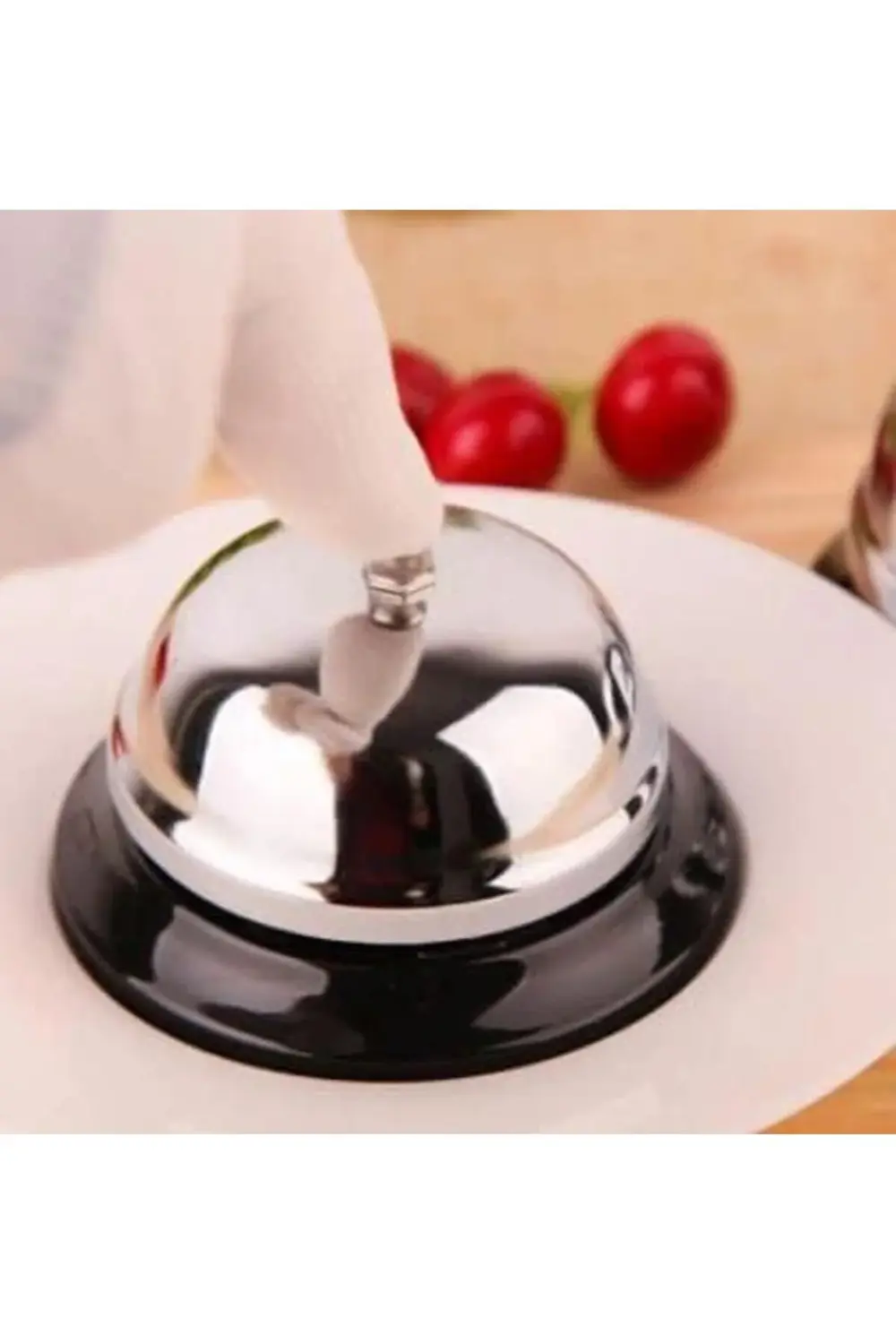 trendyvision Çelik Gümüş Renk Büyük Boy Resepsiyon Otel Zili Masa