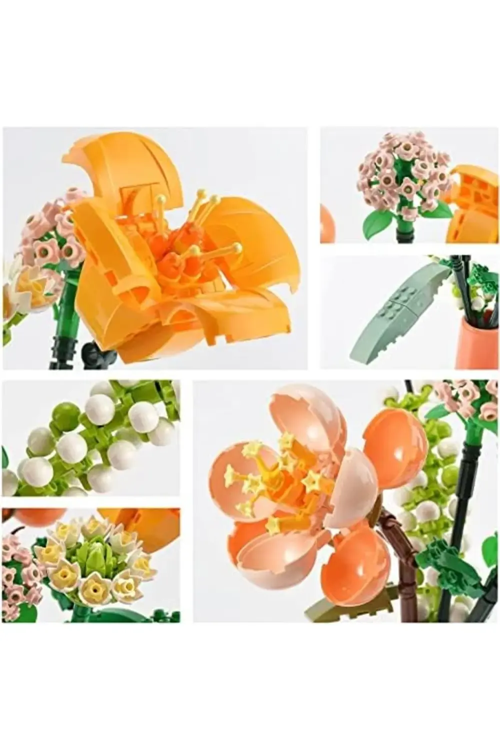trendyvision Çiçek Buketi Yapı Seti, Yapay Çiçekler Yapı Taşları