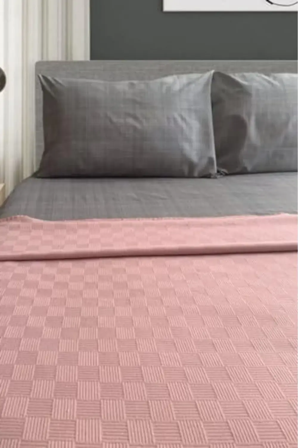 trendyvision Çift Kişilik Doğal Pamuk Pike Pudra, Dört Mevsim Pik