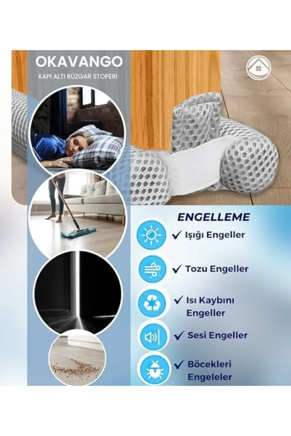 trendyvision Çift Taraflı Kapı Altı İzolasyon Süngeri, Kapı Altı