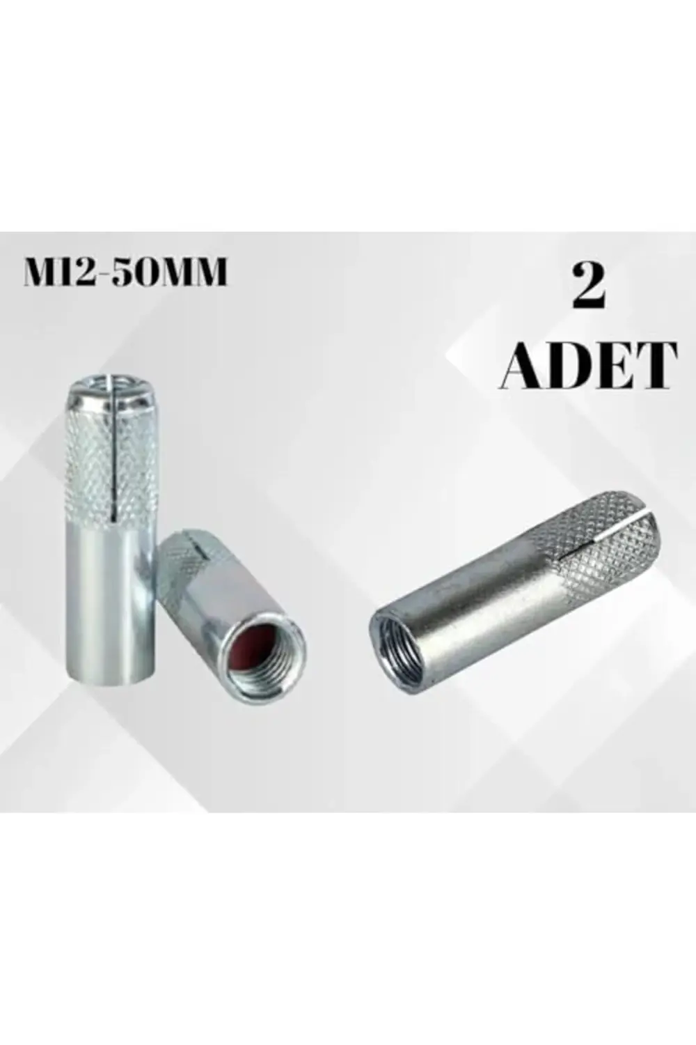 trendyvision Çinko Kaplama Çelik Dübel M12x50, Çakma Dübel, Duvar