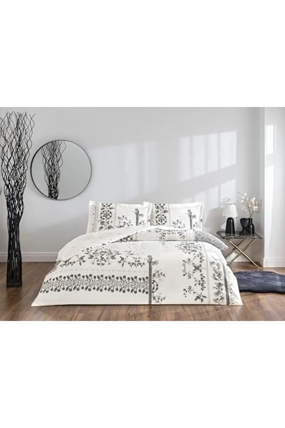 trendyvision Clymena Standart Pamuk Nevresim Takımı, Beyaz, Çift