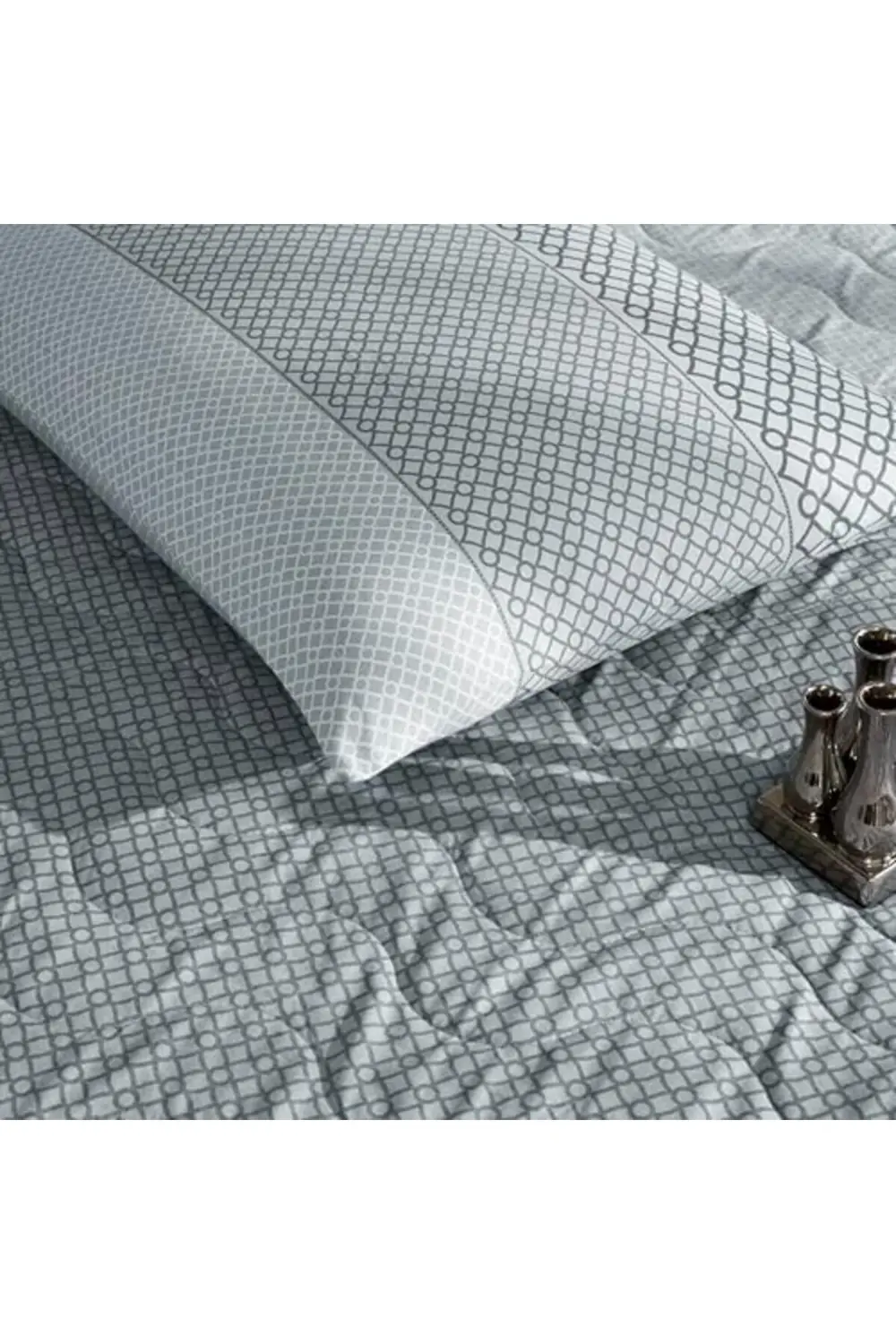 trendyvision Crosby Standart Pamuk Nevresim Takımı, Gri, Çift Kiş