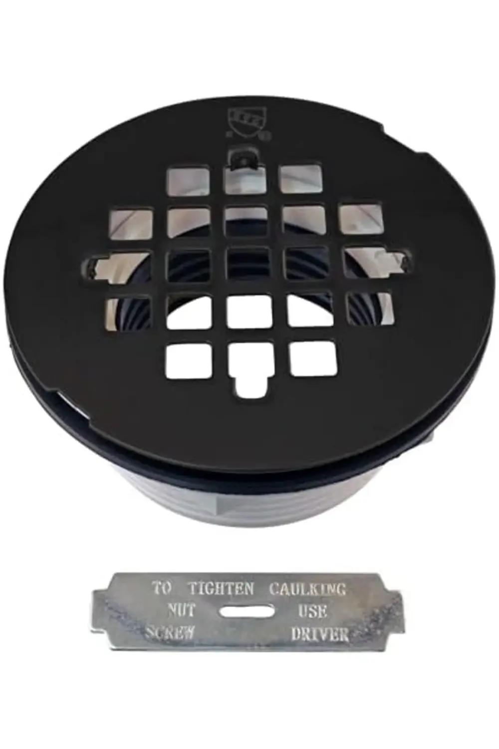 trendyvision D206P-62 PVC duş tahliye seti, siyah toz boya kaplı