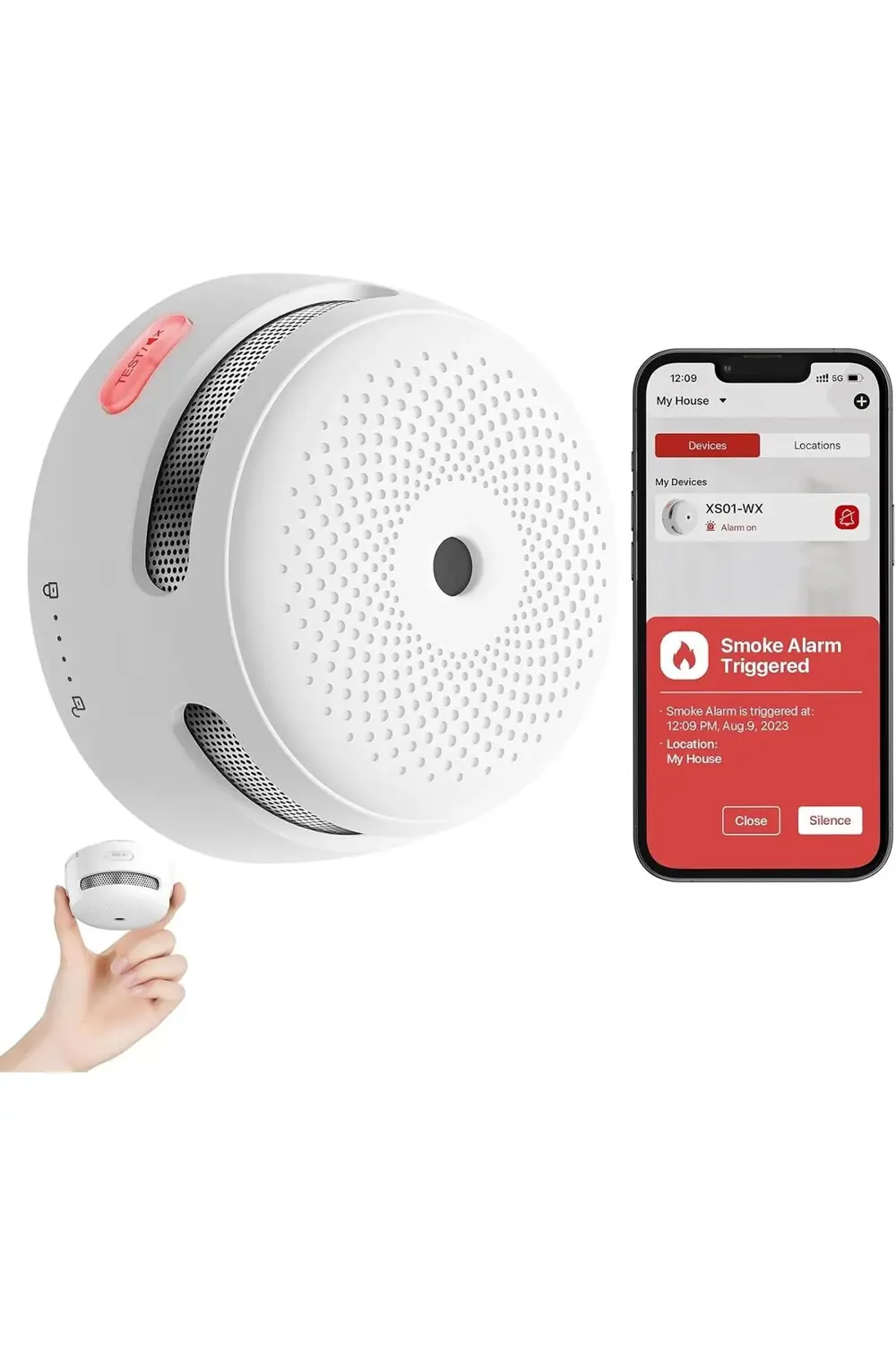 trendyvision Değiştirilebilir Pilli Akıllı Duman Dedektörü Yangın