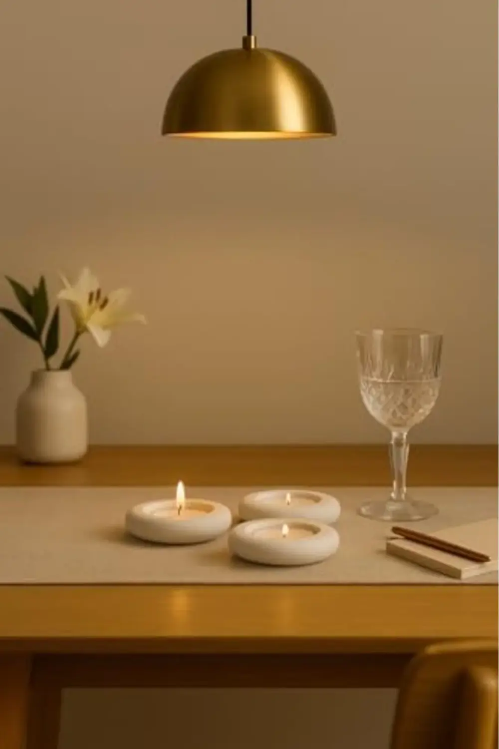 trendyvision Dekoratif 3'lü Tealight Mumluk Seti – Görünümlü, Mod