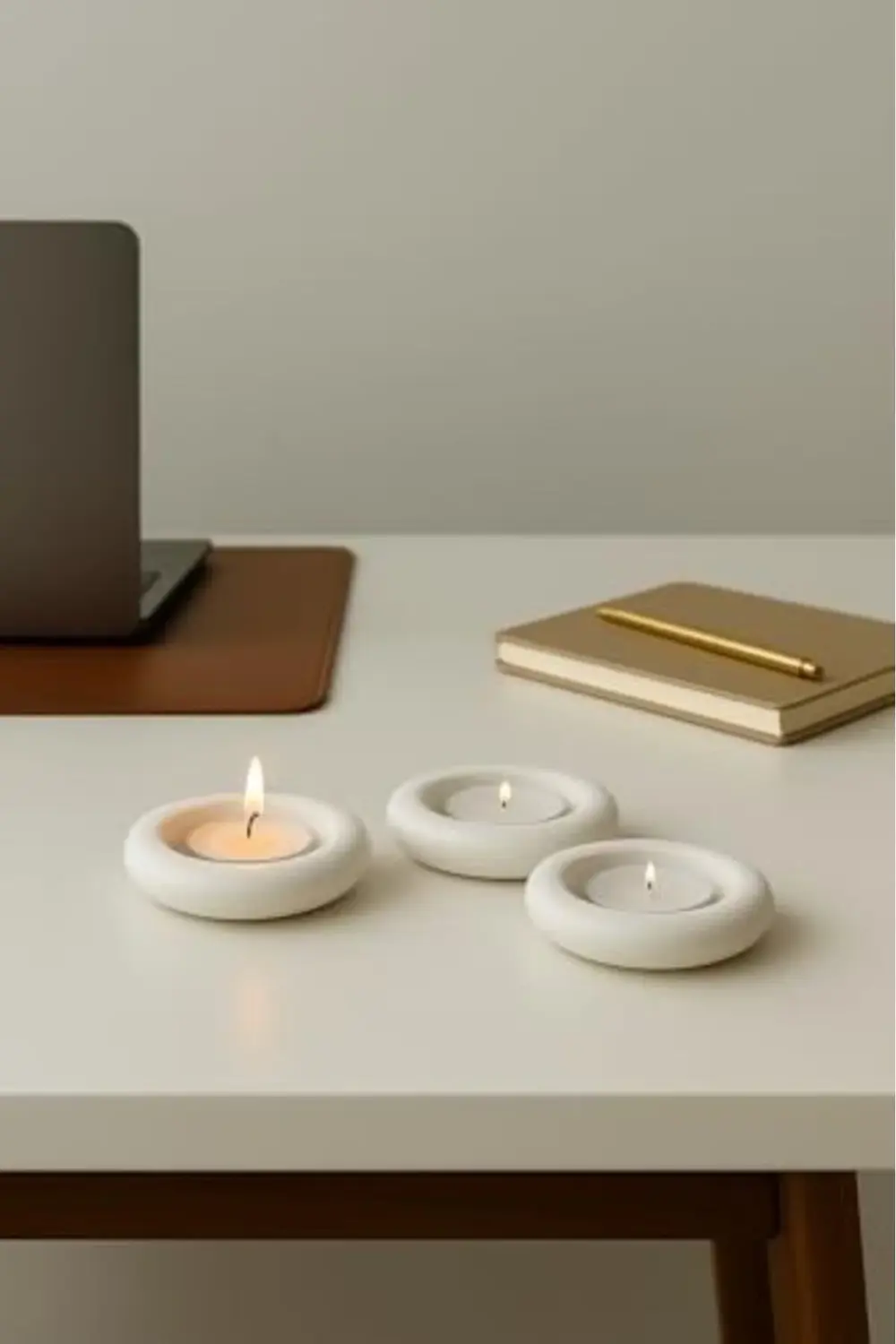 trendyvision Dekoratif 3'lü Tealight Mumluk Seti – Görünümlü, Mod