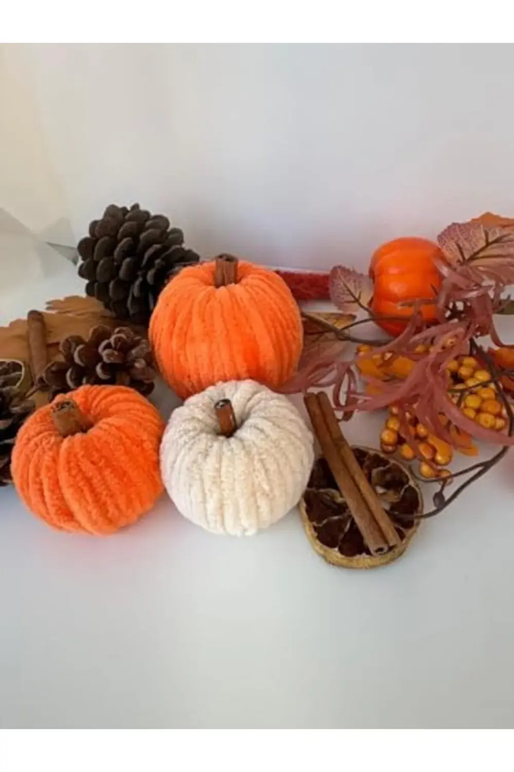 trendyvision Dekoratif Balkabağı Seti – 3’lü El Yapımı | Turuncu