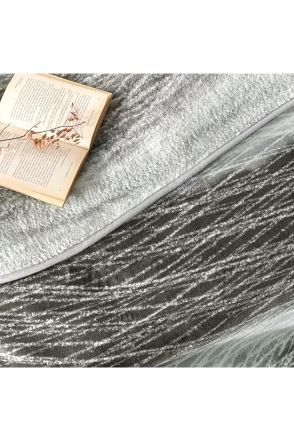 trendyvision Desenli%100 Pamuk Pamuk Battaniye, Gri, Tek Kişilik