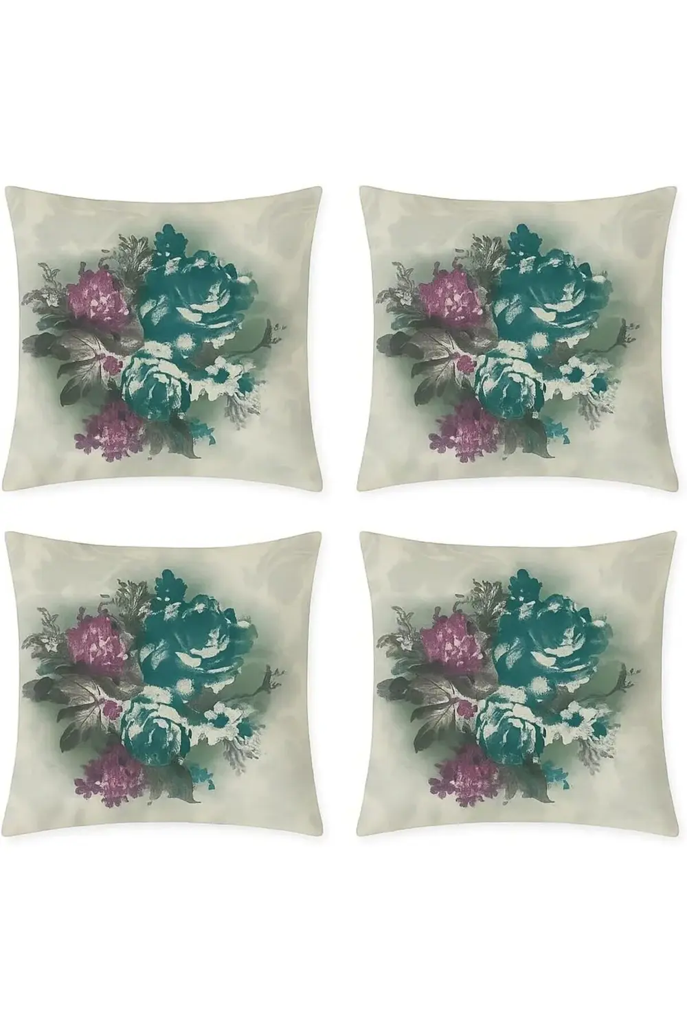 trendyvision Dijital Baskı Bitki ve Yaprak Desenli Dekoratif Yast