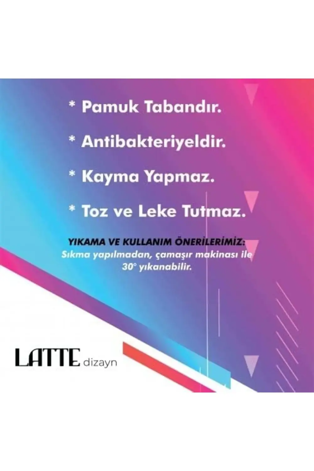 trendyvision Dizayn Irla Desenli Pamuk Tabanlı Yıkanabilen Kaydır