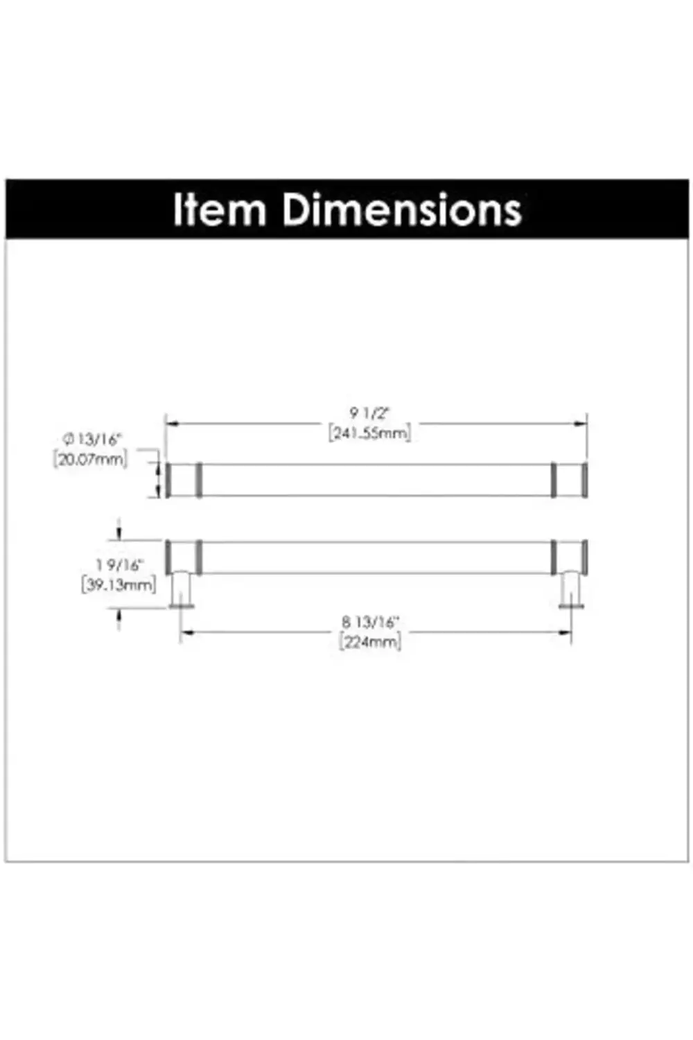 trendyvision donanım P3704-Cach Midway Pull 224 mm c/C Crysacryli