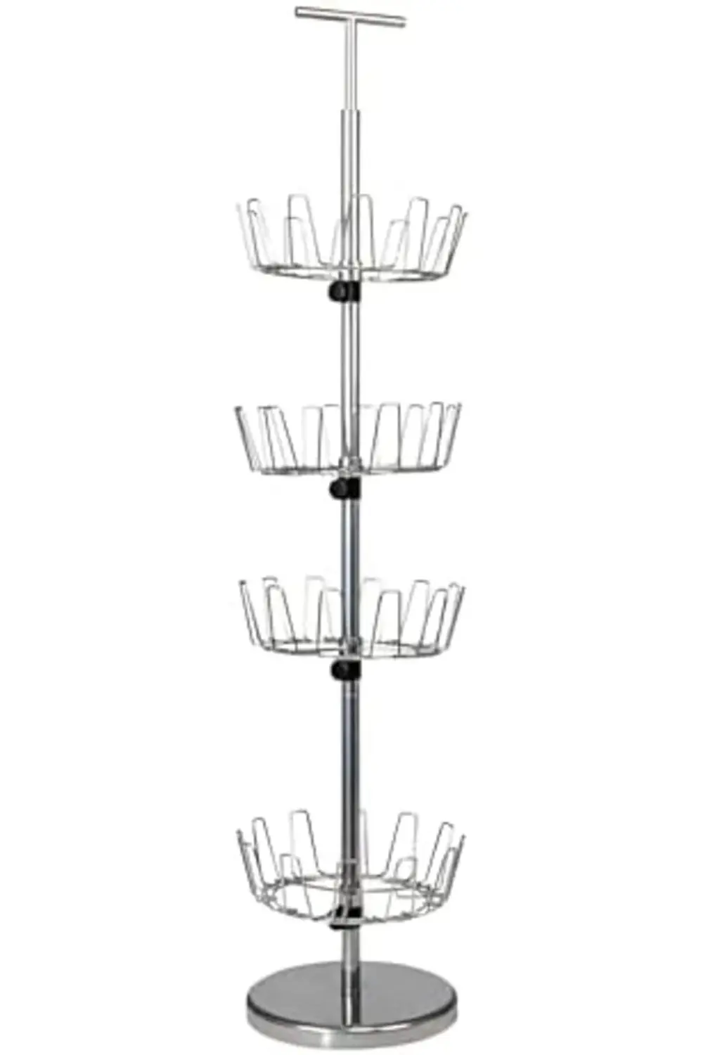 trendyvision Döner Dört Katlı Ayakkabı Ağacı, Gümüş Kaplama buyfl
